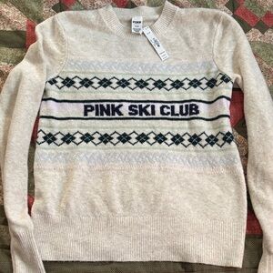 PINK Victoria's Secret Beige Ski Club Sweater Small